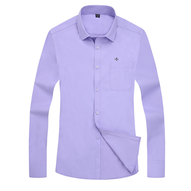 Dudalina camisa masculina, de cor sólida, casual, manga longa, formal, social, slim, design, sarja, 2020