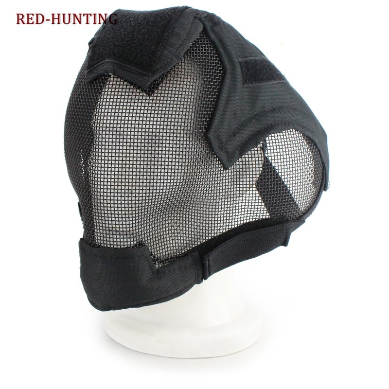 Máscara protectora de malla de acero para Airsoft, máscara facial completa, juego de guerra