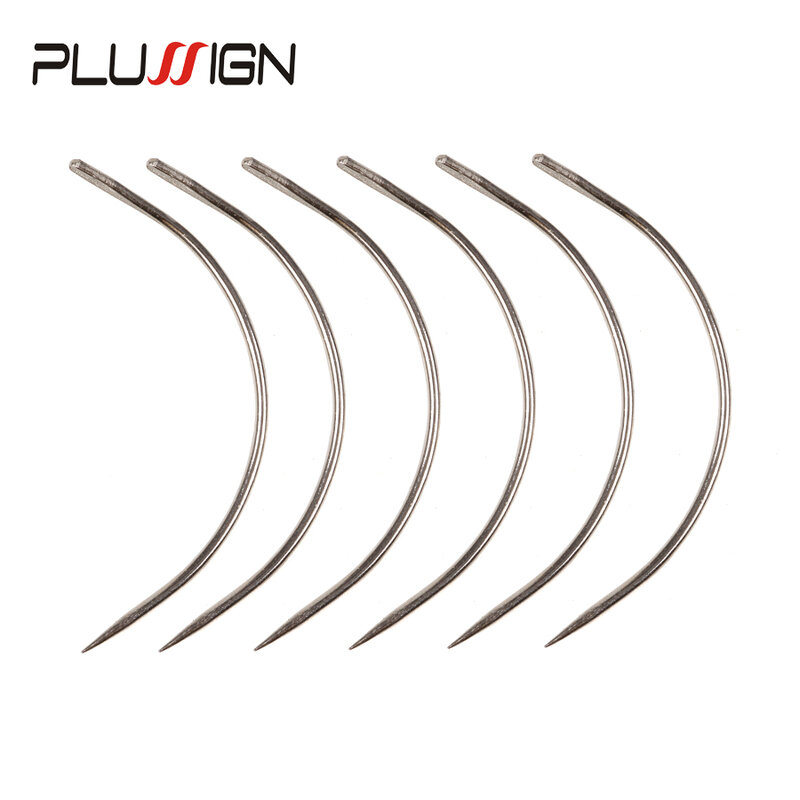 Plussign Hot Sell 12Pcs/Lot C Shape Curved Needles With Smooth Surface Wig Making Crochet Braids Ventilating Hair Weaving Needle