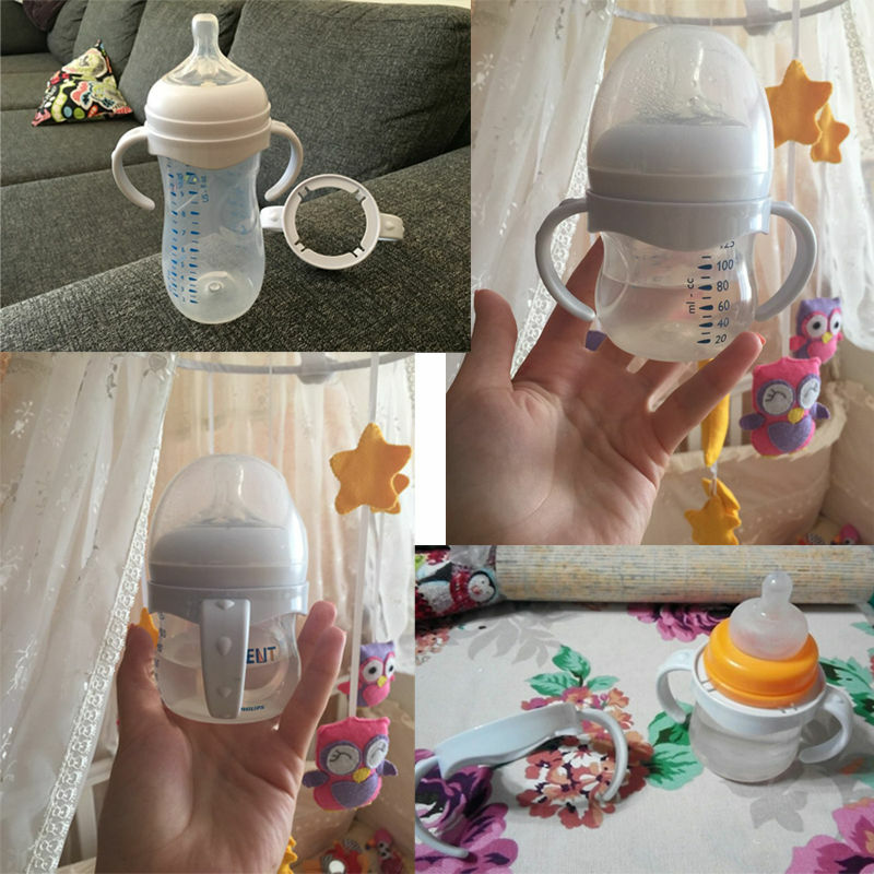 Fles Grip Handvat Voor Natuurlijke Brede Mond Pp Glas Babyvoeding Flessen Baby Fles Accessoires Omvatten 1 Pcs Fles Grip