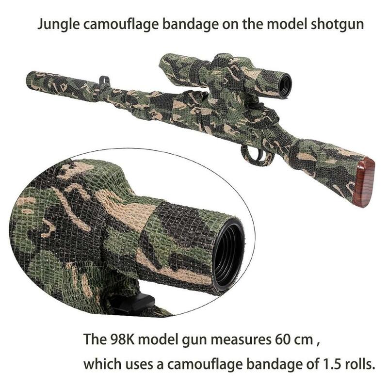 8ม้วน Camouflage เทปป้องกันทหาร Telescopic Camo เทป5CM X 4.5M Non-Woven Self-Adhesive wrap ผ้า Stealth เทป