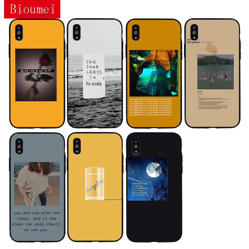 Bioumei garden vacation vintage red aesthetic Soft TPU Case for iPhone 11 Pro Max XR XS Max 7 8 Plus 5 6 6S Plus Cover for X 03