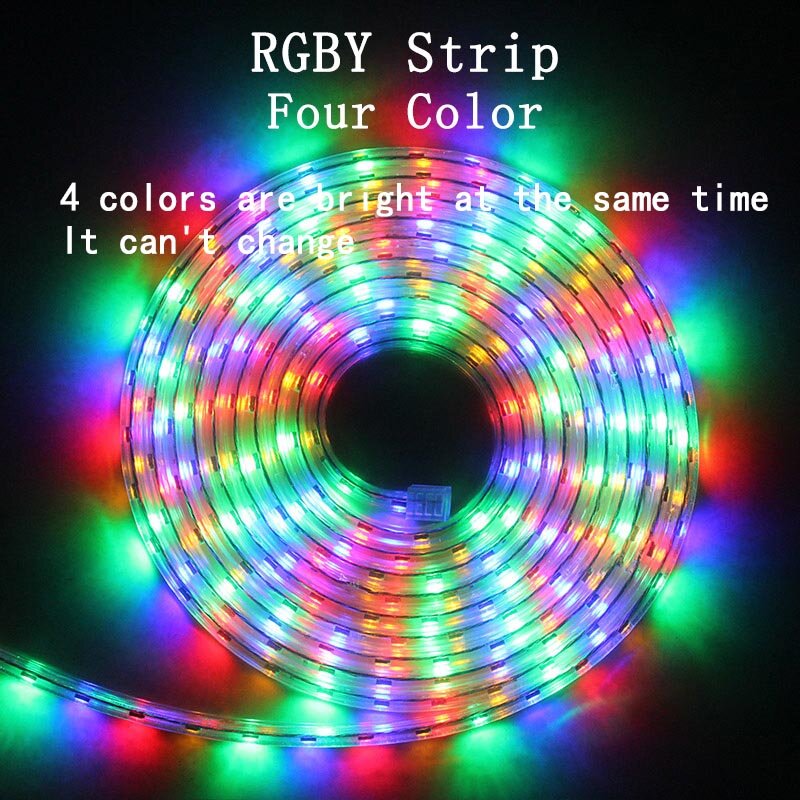 220V LED Strip Light Waterproof RGB Strip Led Ribbon 5050 Led Tape 220 Flexible Led Strip 220 v 60Leds/M Lighting with EU Plug