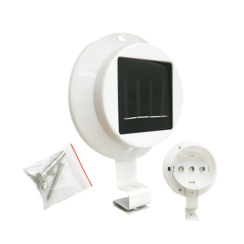 1 PC Solar Power Selokan 3 LED Tahan Air Lampu Putih Hangat Putih Pagar Malam Lampu untuk Taman Jalur LED Lampu