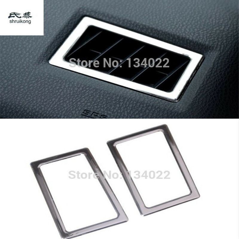 2PCS/Lot For Toyota Corolla 2014-2018 Car Stickers ABS Chrome High Position Air Conditioning Outlet Decoration Cover Sequins