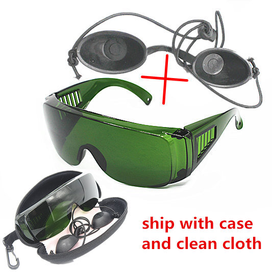 Óculos vermelhos de proteção a laser, óculos de segurança, ampla absorção, óculos Black Doll, foto beleza instrumento, OPT, E luz, IPL, 340-1250nm