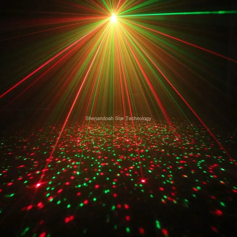 ESHINY-Proyector láser mini P17 para discoteca, dispositivo de efecto de iluminación de escenario 4 en 1, R&G en movimiento, modo de reproducción automática, apta con fiesta familiar, de Navidad, bar, club DJ