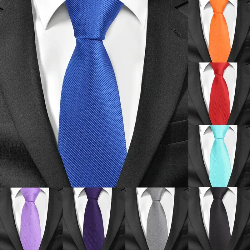 Cravates Solides pour Hommes, Décontractées, Maigres, Cou, Affaires, Culottes de la raq, Largeur 6 cm, Marié, ix, Nouveau