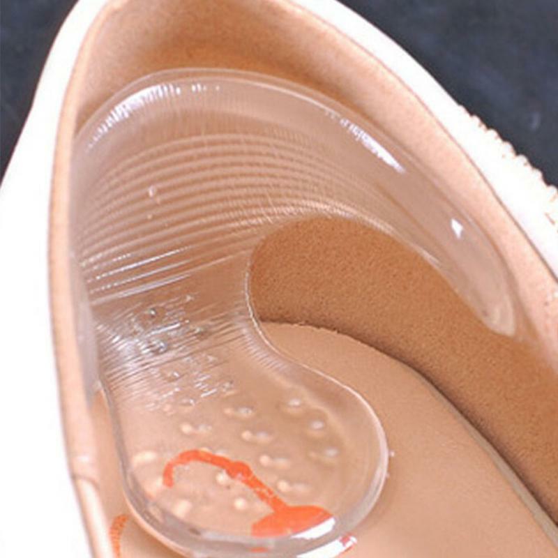 1 para przezroczysty przezroczysty silikon żel pięty wkładki w kształcie litery T antypoślizgowa buty naklejki wysokie buty na obcasie wkładki Pad
