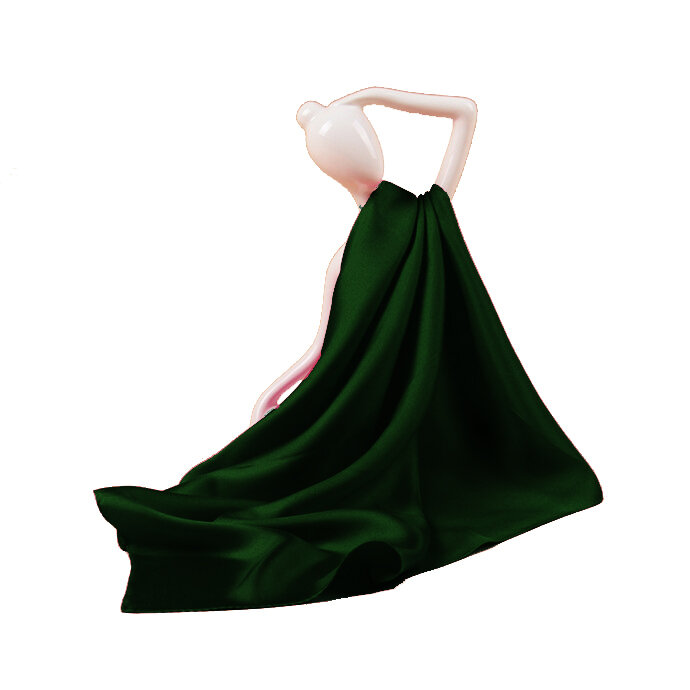 100% Silk Satin Tiny Square Scarf 52X52cm Silk Fabric High Quality Plain Color Women Scarf 2018 New Neckerchief 52 Dark Green
