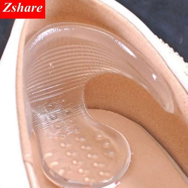 1 par de luva de silicone para calcanhar, almofada de silicone macia para inserir no calcanhar, linhas tipo t, acessórios de cuidados com os pés