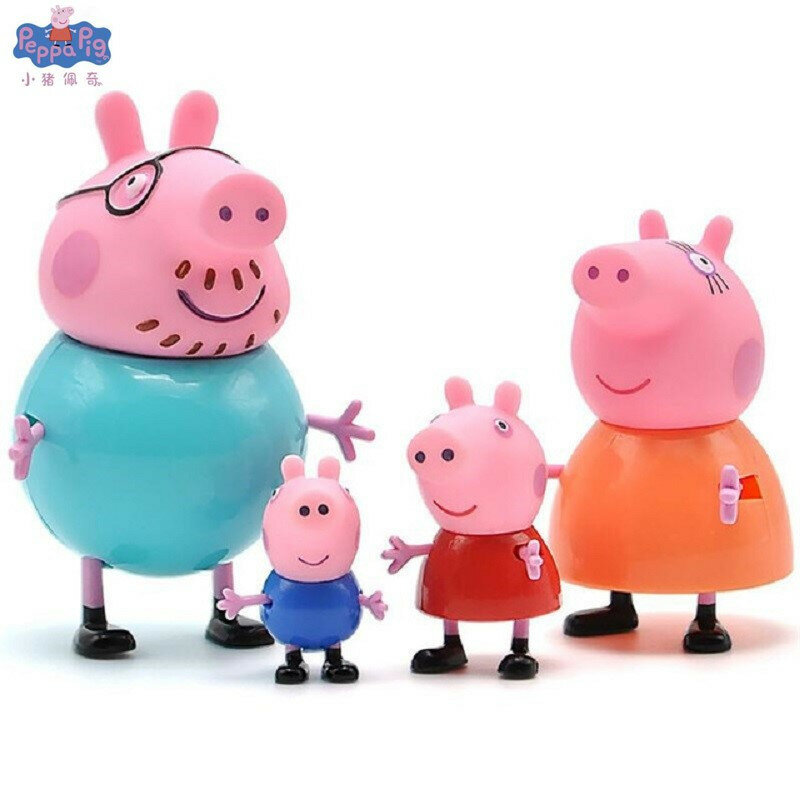 Hot sale Peppa pig George pig Family Pack Dad Mom 4pcs/set Action Figure Original Pelucia Anime Toys For Kids Christmas Gift Toy