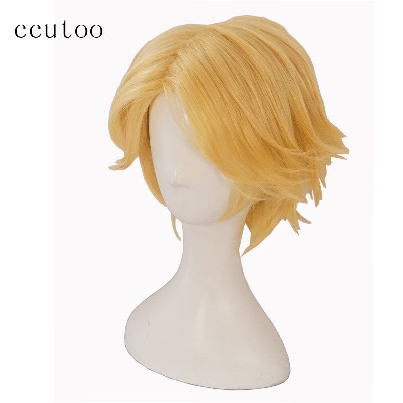 Ccutoo-Peluca de cabello sintético Mystic Messenger 707 saeran, pelo corto y esponjoso en capas, naranja de 12 pulgadas, resistente al calor, para Cosplay, ZEN Yoosung