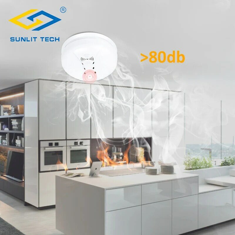 5 pz/lotto 433MHz Home Kitchen Security rilevatore di fumo Wireless allarme per antifurto sensore di fumo antincendio Wifi GSM sistema di allarme