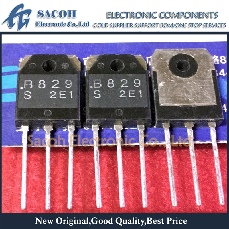오리지널 PNP + NPN 에피텍셜 평면 실리콘 트랜지스터, 로트 당 5 쌍 (10 개), 2SB829 B829 + 2SD1065 D1065 TO-3P, 신제품