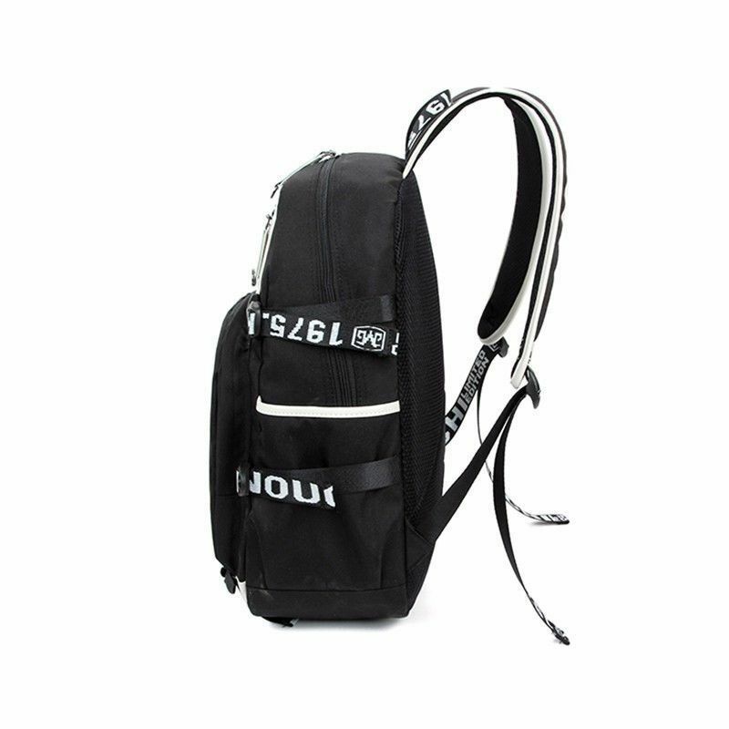 Gra Anime mistyczny posłaniec plecak z USB Unisex czarny torby podróżne na ramię dzieci nastolatki torby uczeń