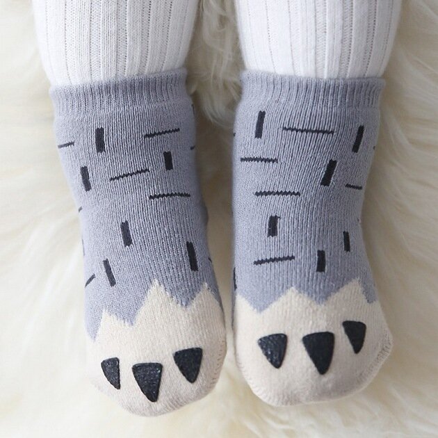 Animal Paw Socks Baby Floor Socks Thicken Anti Ship Kids Claw meias Cute NewBorn Boys Girls Creative Short Socks Warm 0-4Years