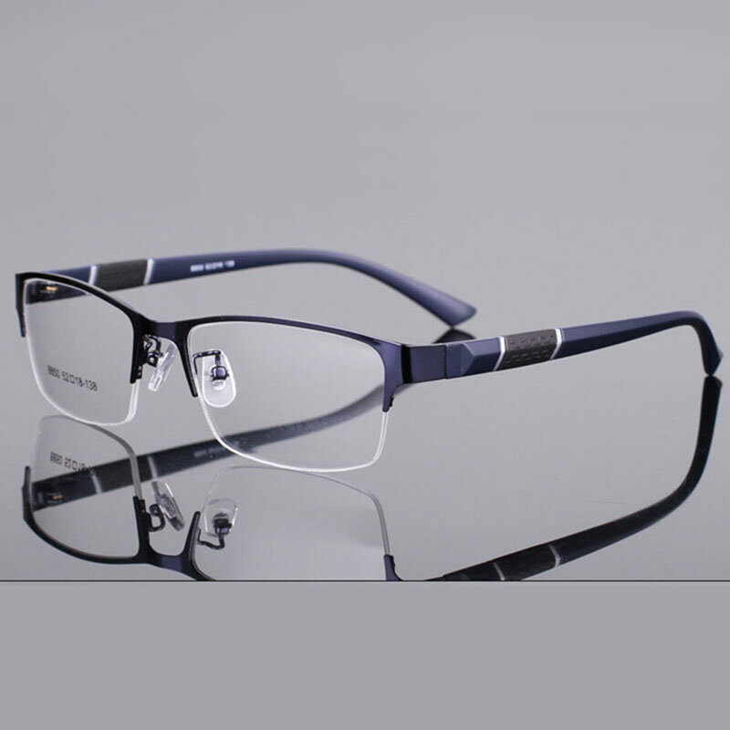 Reven jate 8850 metade aro frente de liga plástico flexível TR-90 templo pernas óculos ópticos quadro para homem e mulher eyewear