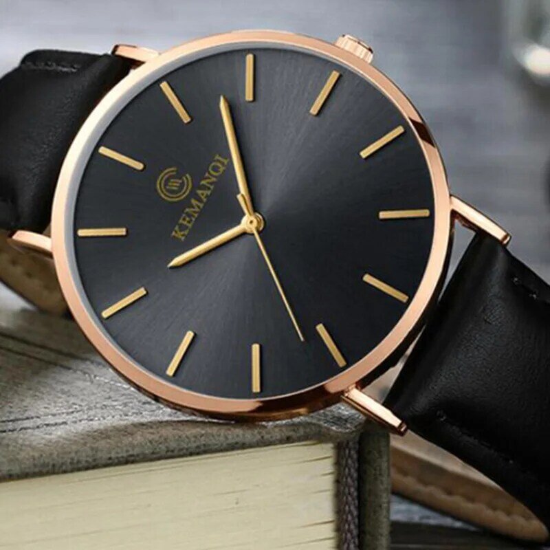 2018 neue Mode KEMANQI Uhren 6,5mm Ultra-dünne männer Uhr Einfache Business Männer Quarz Uhren Männlichen Uhr relogio masculino
