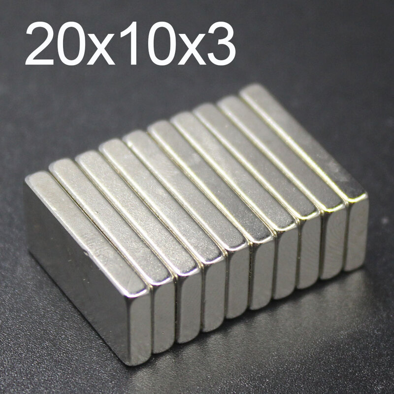 5/10/20/50 Pcs 20x10x3 Neodym Magnet 20mm x 10mm x 3 N35 NdFeB Block Super Leistungsstarke Starken Permanent Magnetische imanes
