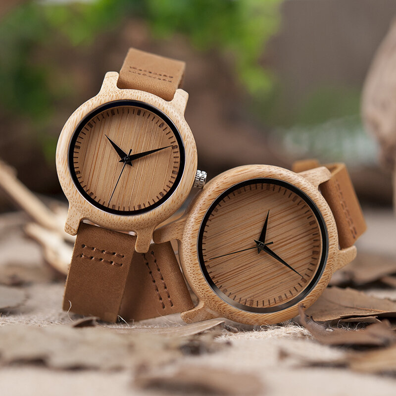 BOBO BIRD-relojes de bambú hechos a mano para parejas, relojes de lujo de madera Natural, regalos personalizados ideales OEM, envío directo