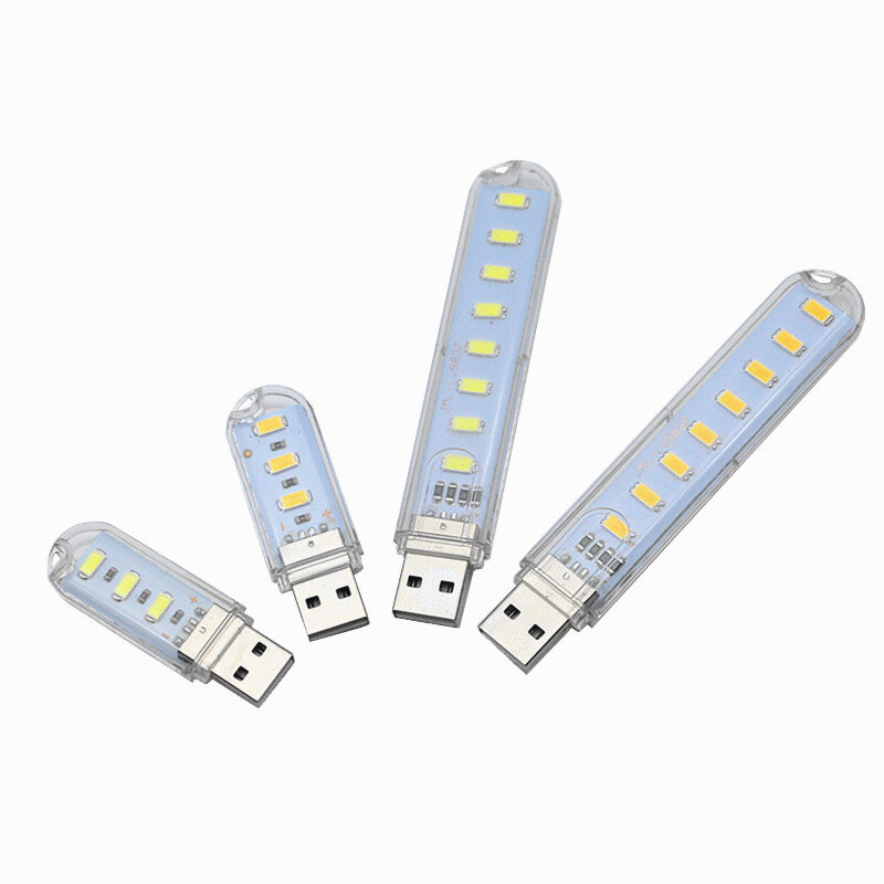 USB LED 책 조명, SMD 5630 5730 LED 전구, 5V 전원 입력, 화이트 5000-6500K, 웜 화이트, 3000-3500K, USB 야간 조명, 3LED, 8LED