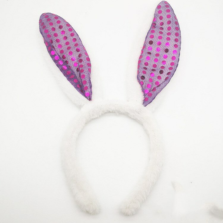 Conjunto de diadema con orejas de conejo para niños y niñas, diadema con orejas de conejo, vestido de fantasía para fiesta de despedida de soltera, color negro, rosa, blanco y azul