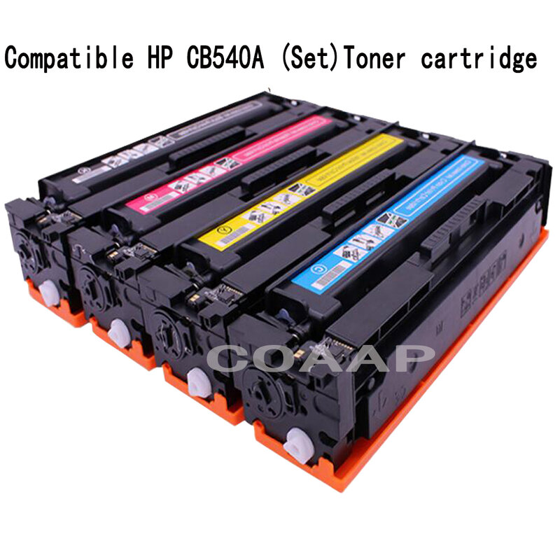 สำหรับ125A CB540A CB541A CB542A CB543A (4-Pack) ตลับหมึกสำหรับ HP Color LaserJet CP1213 CP1214 CP1215 CP1216