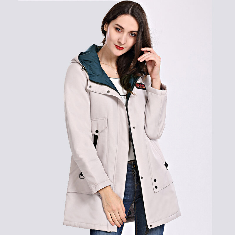 2019 printemps automne nouveau femmes manteau coupe-vent mince femmes Parka longue grande taille à capuche rembourré chaud coton vestes Outwear offre spéciale