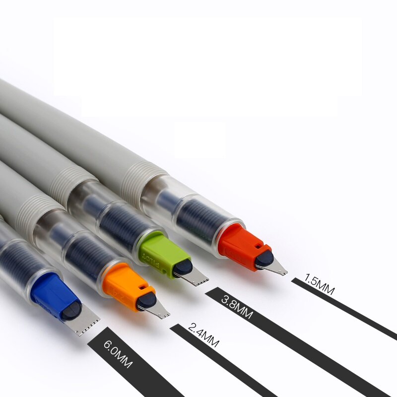 파일럿 평행 펜, 덕빌 만년필, 붓글씨 펜, 예술적 글꼴, 애니메이션 디자인, 1.5mm, 2.4mm, 3.8mm, 6.0mm 팁
