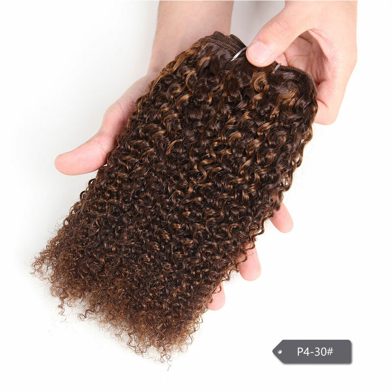 Elegante Afro Kinky Weave Curly Hair, 1 pieza Ombre mongol Weave Bundles Deal # P4/27 # F4/30 # P4/30 Remy Hair Extension