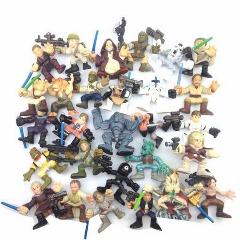 Lot Star Wars Galactic Heroes 2.5inch Yoda Leia Vader Chewbacca Stormtrooper Action Figure Boy Kid Toy Gift Collection
