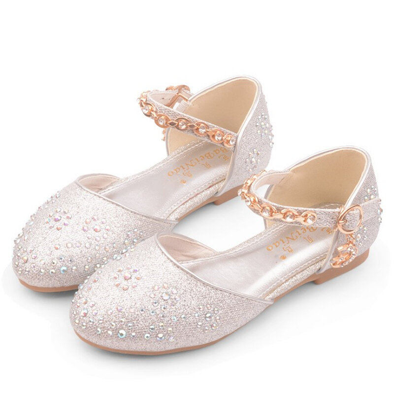 Niños primavera otoño diamantes de imitación zapatos pequeños verano princesa zapatos niñas princesa zapatos solo zapatos tres colores opcional