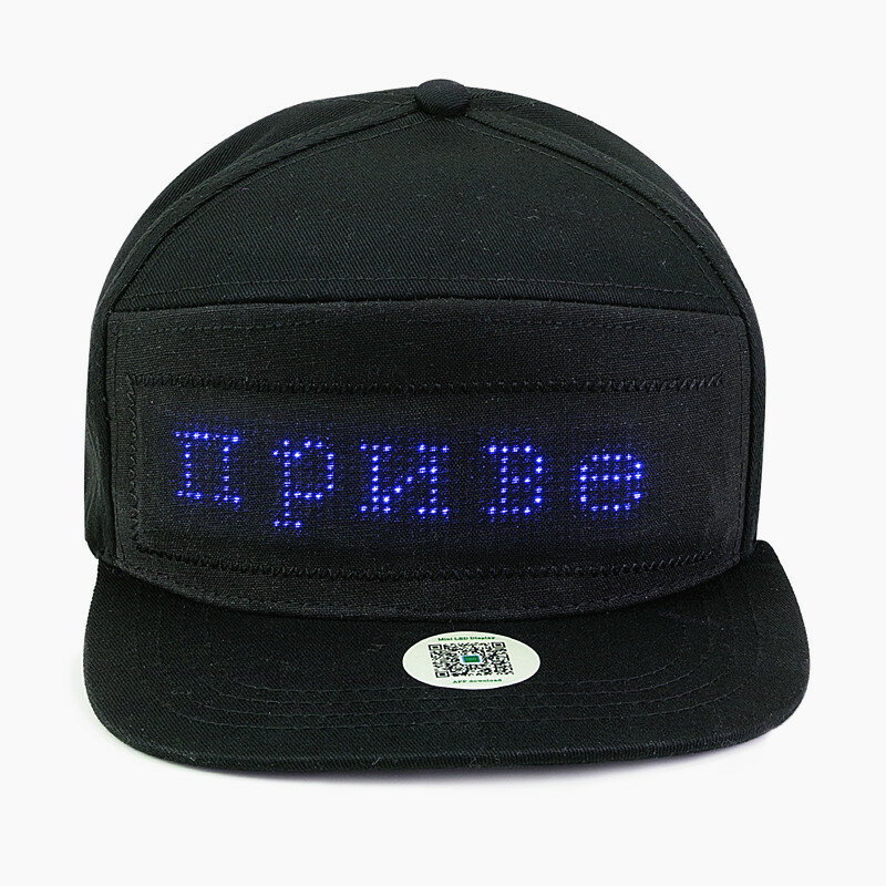 Шляпа со светодиодной вывеской 12 х48, хип-хоп, для уличного танца, парада, солнцезащитная, для пеших прогулок, ночного бега, рыбалки, gif