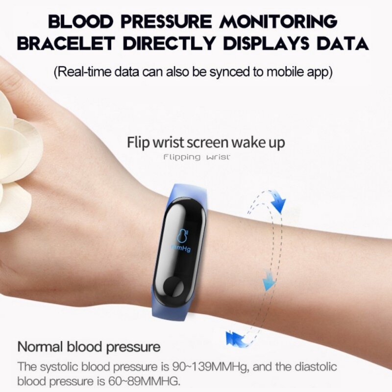 M3 pulsera inteligente Color pantalla USB carga deportes ritmo cardíaco control de presión arterial IP67 reloj inteligente resistente al agua
