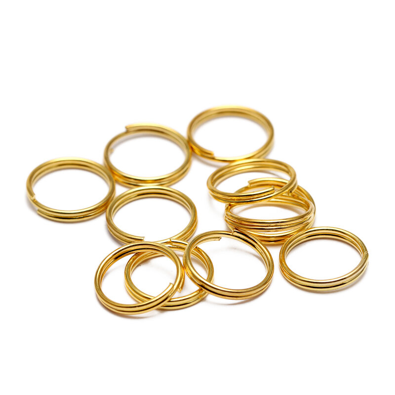 200 шт./лот 5 6 7 8 10 12 14 мм открытые кольца для ключей двойные петли золотого цвета разъемы для изготовления колец для ювелирных изделий