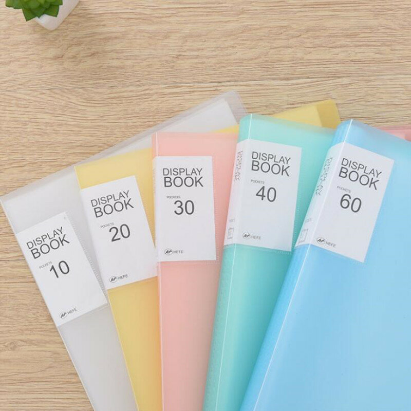1PC A4 Display Book 40/60 Page Transparent Insert Folder Document Storage Bag for Bank Campus File Office Workplace Family