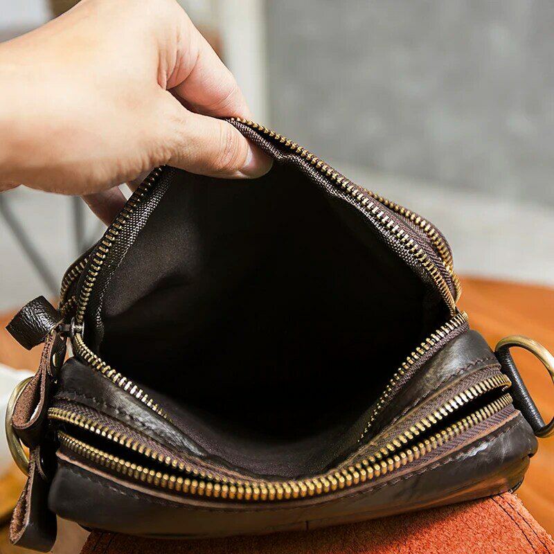 Повседневная дизайнерская сумка-мессенджер на ремне для мужчин, модный тоут через плечо из качественной воловьей кожи для планшета 8 дюймов, 144-b