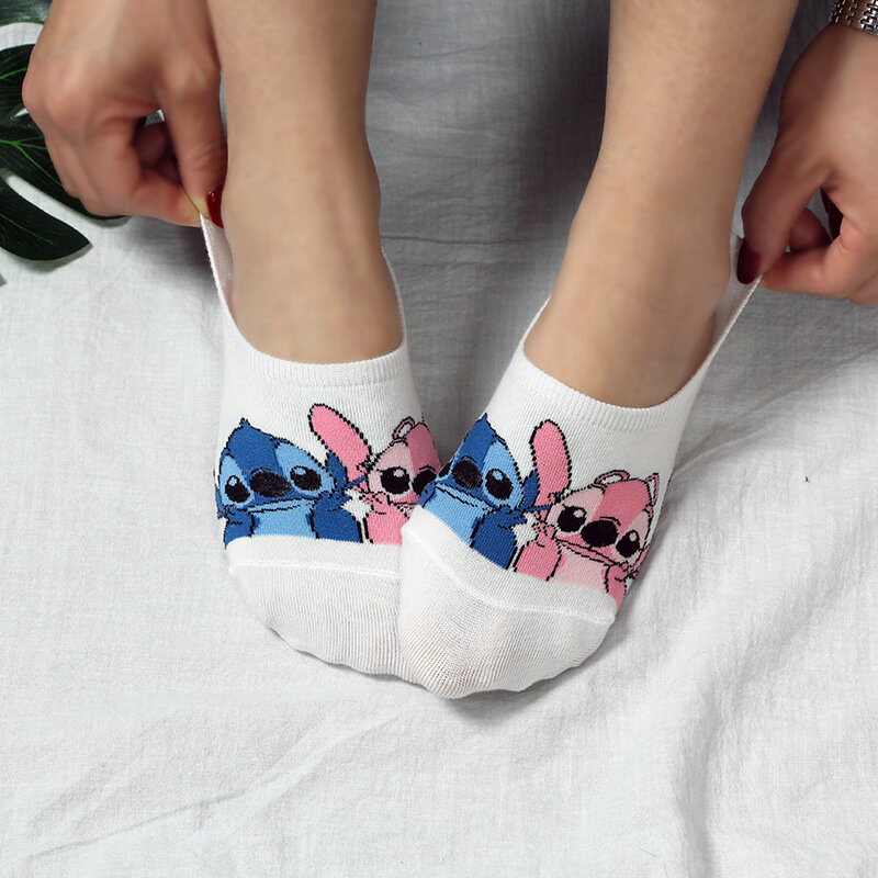 Coreano de ratón de dibujos animados calcetín único divertido mujeres de Primavera Verano negro blanco transpirable cómodo kawaii corto tobillo calcetín calcetines