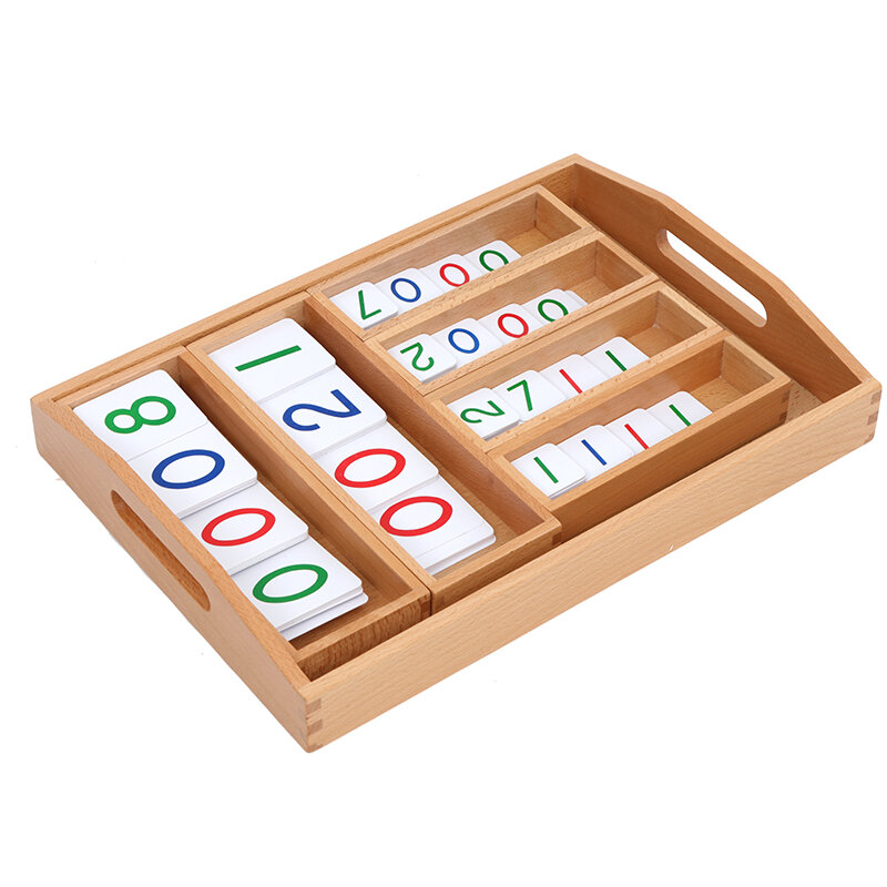 Montessori Math Beads Set, Jogo De Banco De Madeira E Plástico, Sistema Decimal, Recursos De Aprendizagem, CASA Equipamentos Educacionais