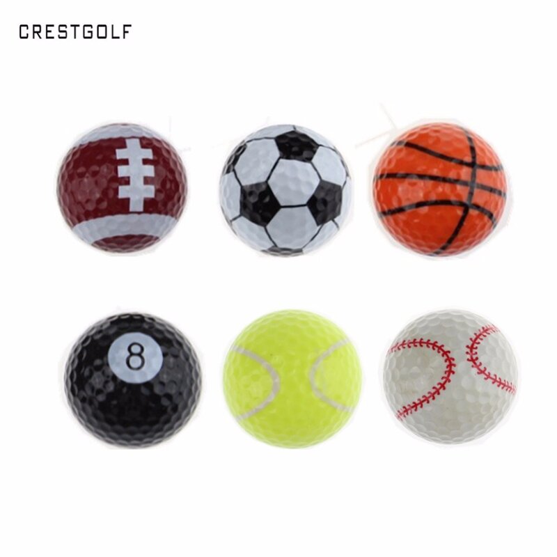 Crestgolf 6 pçs por pacote novidade esportes prática bolas de golfe ballen duas camadas pelotas sortidas bola de golfe driving range bola