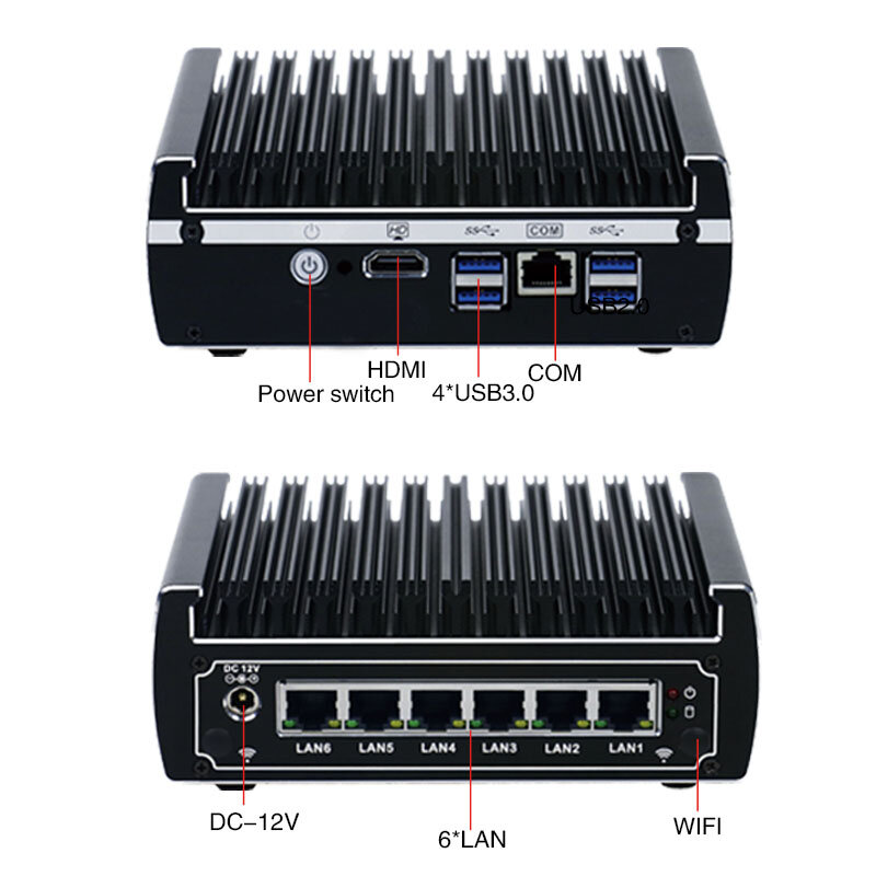 6 Ethernet LAN безвентиляторный pfsense Мини ПК Intel kabylake core i3 8130u DDR4 ram AES-NI linux сервер брандмауэр компьютер для окна 10
