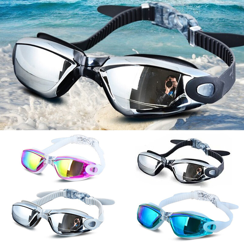 Donna uomo galvanotecnica occhiali da nuoto impermeabili UV antiappannamento costumi da bagno occhiali nuoto immersioni occhiali da acqua Gafas regolabili