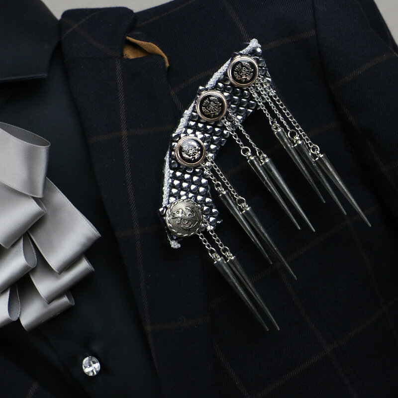 새로운 패션 남성 복고풍 총알 남성 정장 코트 셔츠, 술 브로치 핀 액세서리 머리 장식 무료 배송
