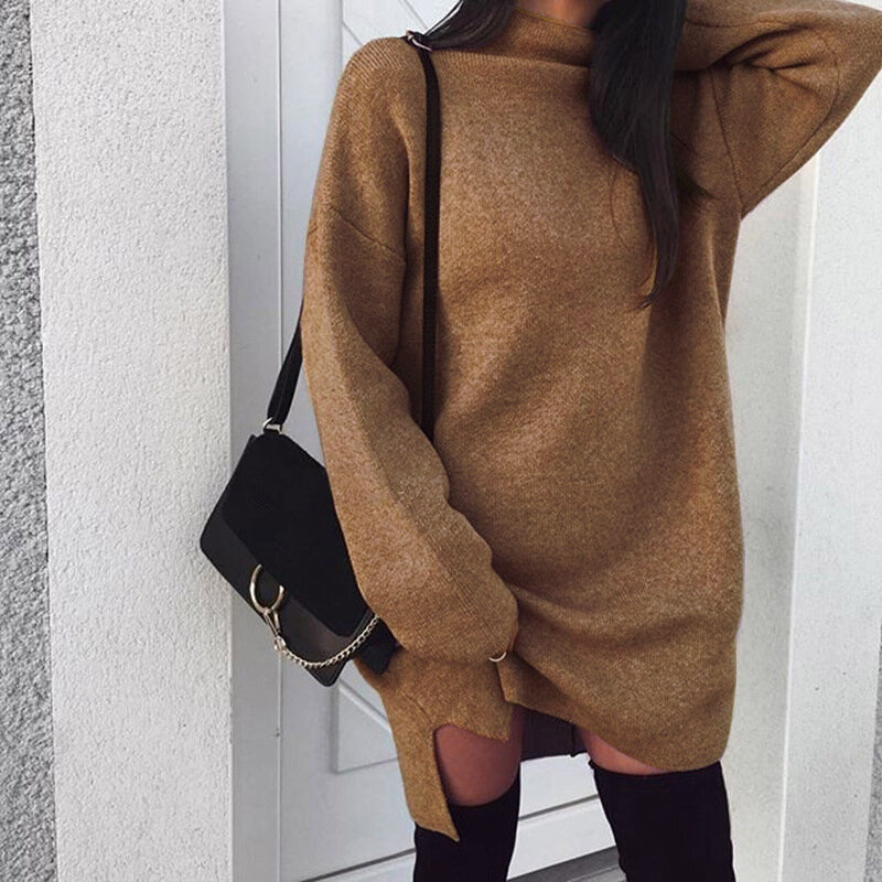 liva girl 2019 spring Turtleneck Sweater Women Pullover Warm Sweater Female Pure Color Basic Long Sweater Elegant Knit Outwear