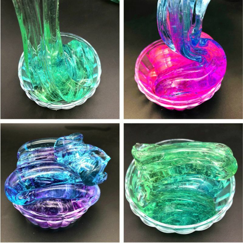 Colorblock gradiente de barro de cristal fresco Multicolor Slime juguetes de arcilla transparente niños juguete playmasa Lizun Handgum HM