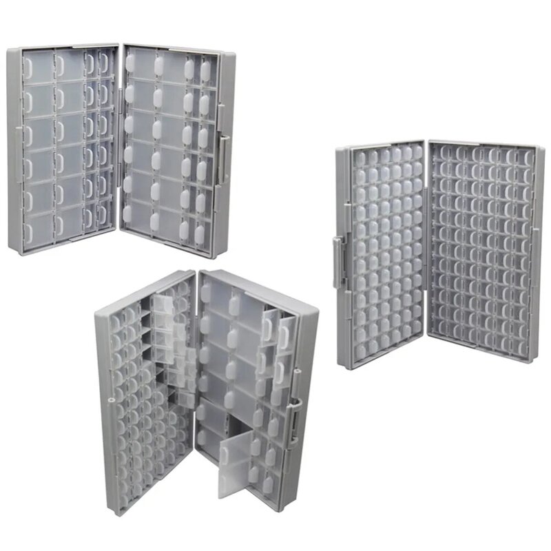 Ajutek-caixa de armazenamento eletrônica smd, caixa de plástico para organizadores, resistor smd smt, caixa de plástico