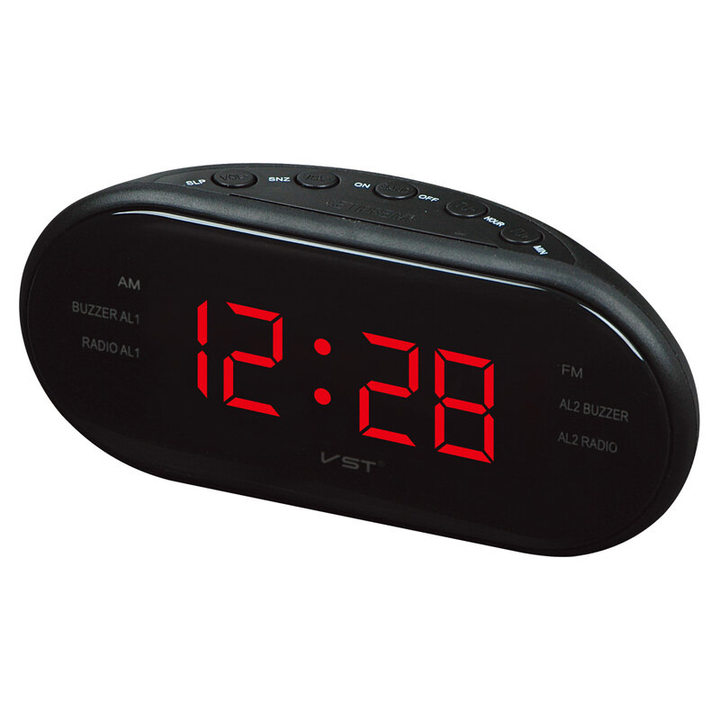 Led AM FM Radio Digital Brand Alarm Clock Backlight Snooze Electronic Designer Home Table Clock Radio Despertador Digital Led