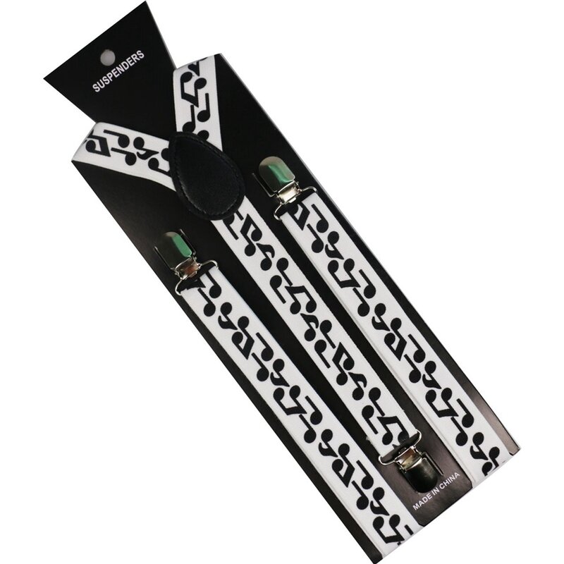 Tirantes elásticos con Clip para hombre Y mujer, tirantes ajustables en forma de Y, color blanco Y negro, novedad de 2019