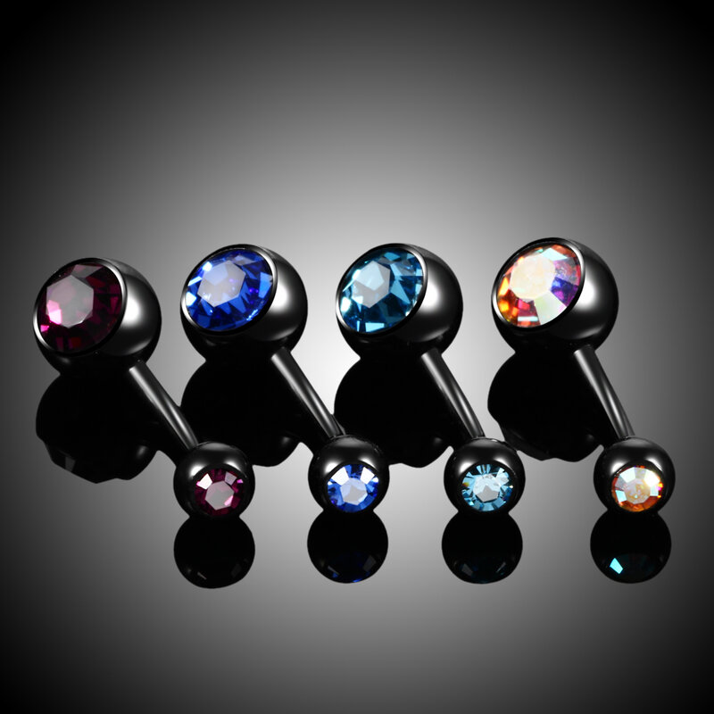 1 Buah Titanium Navel Nombril Tindik Goth Cincin Pusar Ombligo 14G Anting Pusar Perhiasan Tubuh Seksi untuk Hadiah Wanita Pria